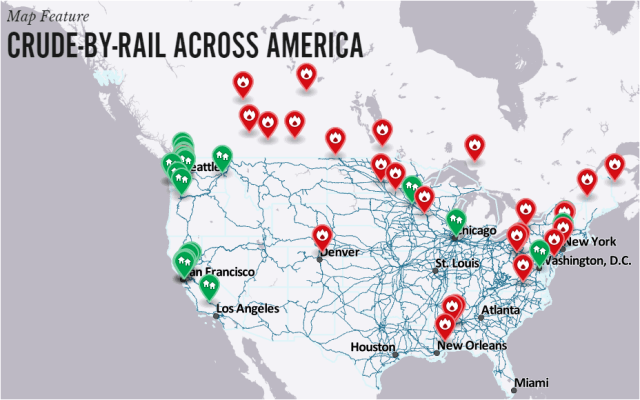 RED = Major Accidents, GREEN = Communities Seeking Protection